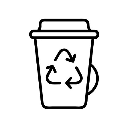 Recycle bin icon vector. A thin line sign. Isolated contour symbol illustrationのイラスト素材