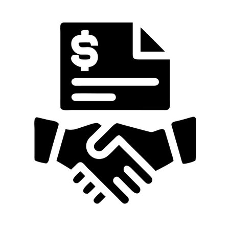 Handshake contract icon, business related vector illustration, solid design iconのイラスト素材