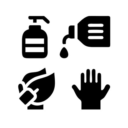 Hand sanitizer icon set. Hand sanitizer vector iconsのイラスト素材