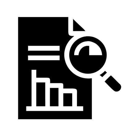 Analytics report black icon, concept illustration, vector flat symbol, glyph sign.のイラスト素材