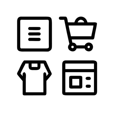 Shopping cart icon vector. A thin line sign. Isolated contour symbol illustrationのイラスト素材