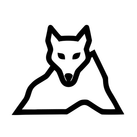 Fox head icon vector. A thin line sign. Isolated contour symbol illustrationのイラスト素材