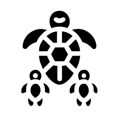 Turtle black icon, concept illustration, vector flat symbol, glyph sign.のイラスト素材