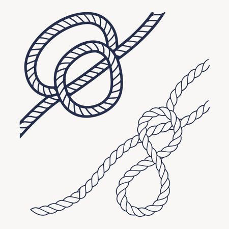 Nautical rope icon. Vector illustration of nautical rope knots.のイラスト素材