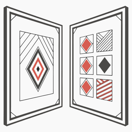 Vector set of two frames with abstract geometric pattern. Modern and original design.