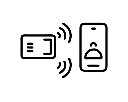 Contactless payment icon, concept illustration, outline symbol, vector sign, linear symbol.のイラスト素材