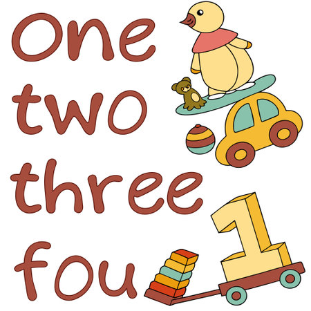 A vector illustration of a cute little penguin riding a toy car.のイラスト素材