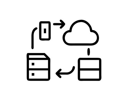 Cloud storage line icon, concept illustration, outline symbol, vector sign, linear symbol.のイラスト素材