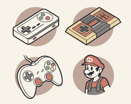 video game design over beige  background vector illustration. retro styleのイラスト素材