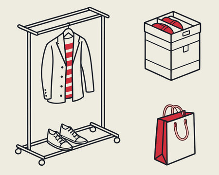 Shopping design over beige background, vector illustration. Eps 10.のイラスト素材