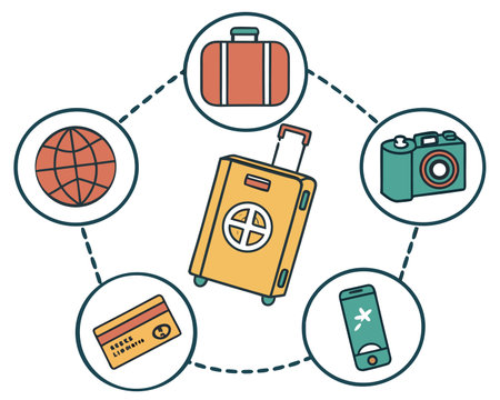 bundle of travel flat icons vector illustration design vector illustration graphic designのイラスト素材