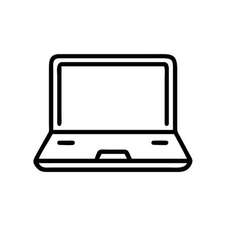 Laptop icon vector. A thin line sign. Isolated contour symbol illustrationのイラスト素材
