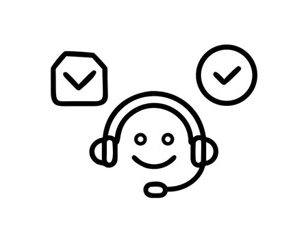 Customer service line icon, concept illustration, outline symbol, vector sign, linear symbol.のイラスト素材