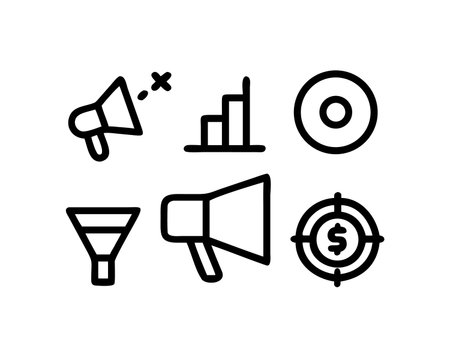 Marketing icons set. Outline illustration of marketing icons for web designのイラスト素材