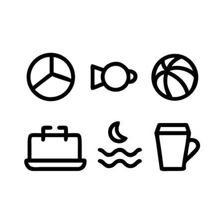Set of beach icons. Outline icons for web design and mobile app.のイラスト素材