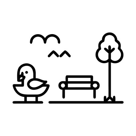 Park line icon, concept sign, outline vector illustration, linear symbol.のイラスト素材