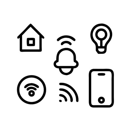 Smart home line icon, concept illustration, outline symbol, vector sign, linear symbol.のイラスト素材