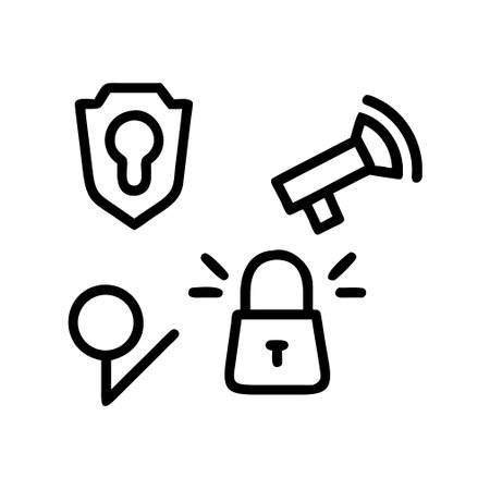 Lock icon, concept illustration, outline symbol, vector sign, linear symbol.のイラスト素材