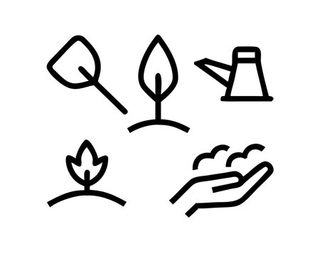 Plant care line icon, concept illustration, outline symbol, vector sign, linear symbol.のイラスト素材