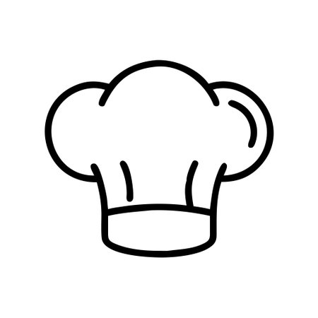 Chef hat icon vector. A thin line sign. Isolated contour symbol illustrationのイラスト素材