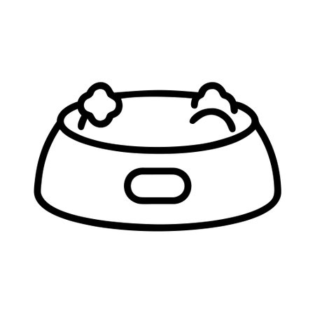 Pet bowl icon vector. A thin line sign. Isolated contour symbol illustrationのイラスト素材
