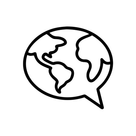 world planet earth with speech bubble line style icon design, Planet earth and communication theme Vector illustrationのイラスト素材