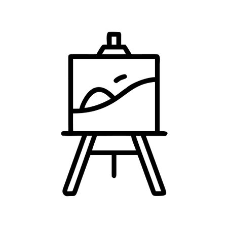 Easel icon vector. A thin line sign. Isolated contour symbol illustrationのイラスト素材