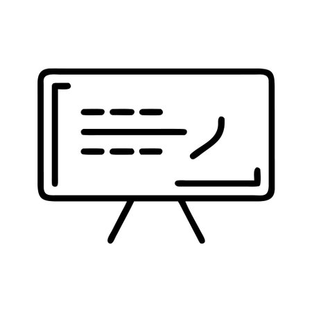 Blackboard icon vector. A thin line sign. Isolated contour symbol illustrationのイラスト素材