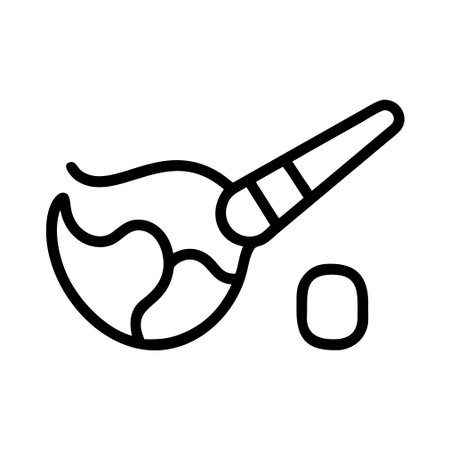 Paint brush icon vector. A thin line sign. Isolated contour symbol illustrationのイラスト素材