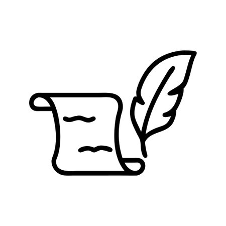 Feather icon vector. A thin line sign. Isolated contour symbol illustrationのイラスト素材