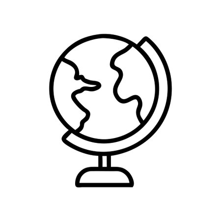 Globe icon vector isolated on white background, Globe transparent sign, line symbol or linear element design in outline styleのイラスト素材