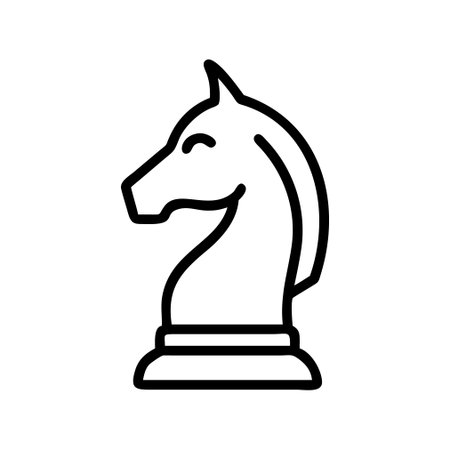 Chess icon vector. A thin line sign. Isolated contour symbol illustrationのイラスト素材