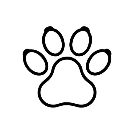 Paw icon vector. A thin line sign. Isolated contour symbol illustrationのイラスト素材