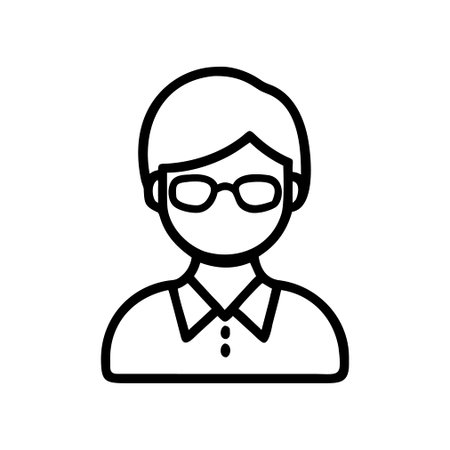 Avatar man icon vector. A thin line sign. Isolated contour symbol illustrationのイラスト素材