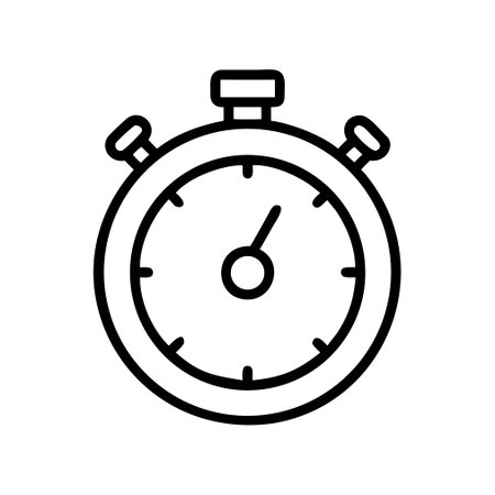 Stopwatch icon vector. A thin line sign. Isolated contour symbol illustrationのイラスト素材