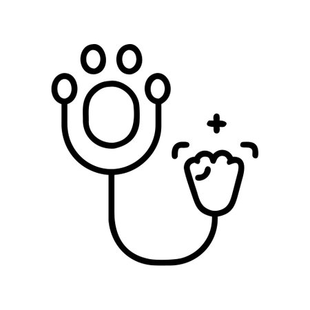 Stethoscope icon vector. A thin line sign. Isolated contour symbol illustrationのイラスト素材