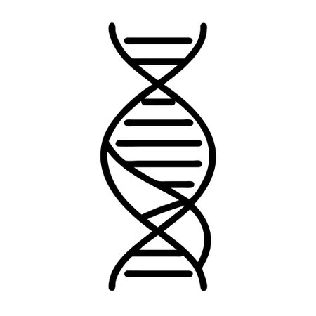 DNA icon vector. A thin line sign. Isolated contour symbol illustrationのイラスト素材