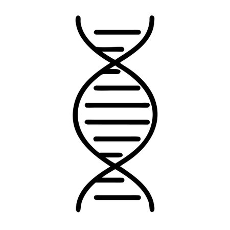 DNA icon vector. A thin line sign. Isolated contour symbol illustrationのイラスト素材