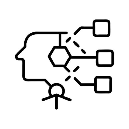 Artificial intelligence icon vector. A thin line sign. Isolated contour symbol illustrationのイラスト素材