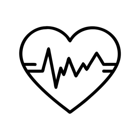 Heart beat line icon, concept illustration, outline symbol, vector sign, linear symbol.のイラスト素材