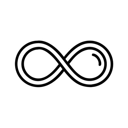 Infinity icon vector. A thin line sign. Isolated contour symbol illustrationのイラスト素材