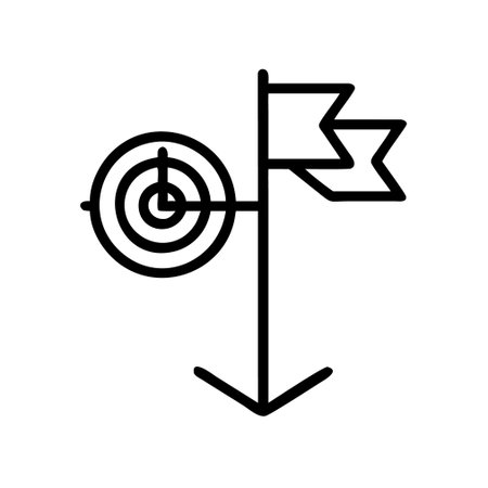 Target icon vector. A thin line sign. Isolated contour symbol illustrationのイラスト素材