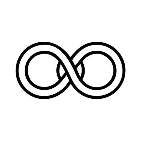 Infinity icon vector. A thin line sign. Isolated contour symbol illustrationのイラスト素材