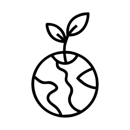 Earth planet icon vector. A thin line sign. Isolated contour symbol illustrationのイラスト素材