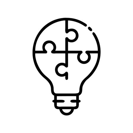 Light bulb icon, concept illustration, outline symbol, vector sign, linear symbol.のイラスト素材