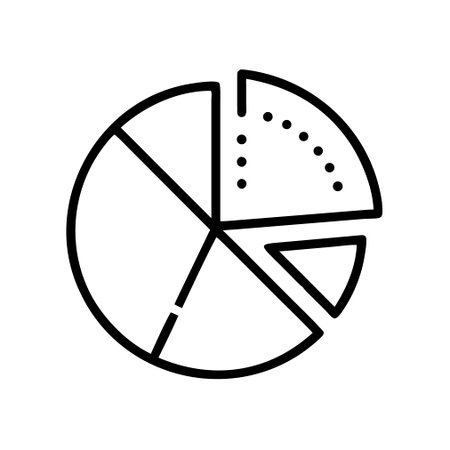 Pie chart line icon, concept illustration, outline symbol, vector sign, linear symbol.のイラスト素材