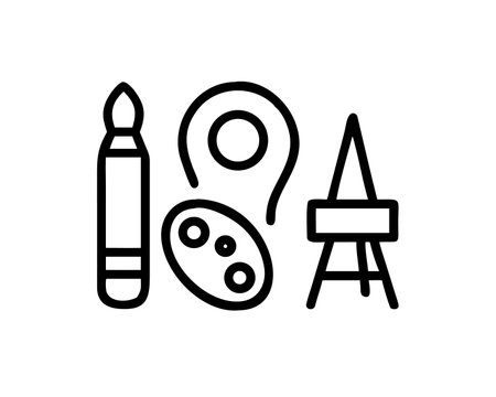 Painting equipment icon vector. A thin line sign. Isolated contour symbol illustrationのイラスト素材