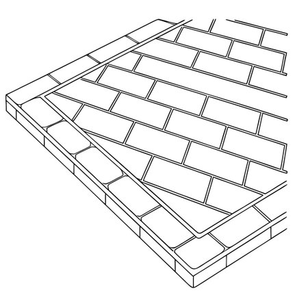 Illustration of a brick wall isolated on a white background - vectorのイラスト素材