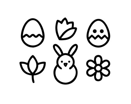 Easter eggs line icon, concept illustration, outline symbol, vector sign, linear symbol.のイラスト素材