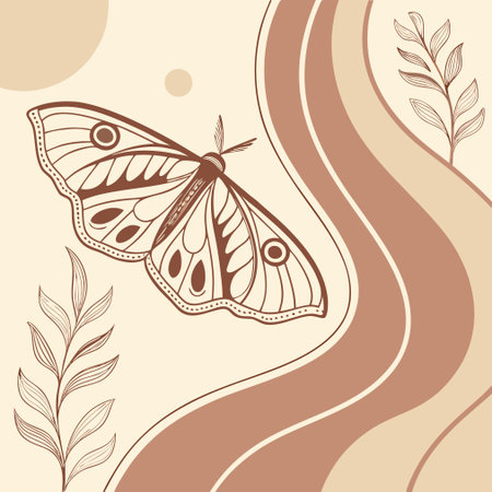 butterfly design over beige background vector illustration. vintage styleのイラスト素材
